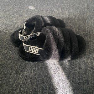 UGG platform slides, black, size US 8